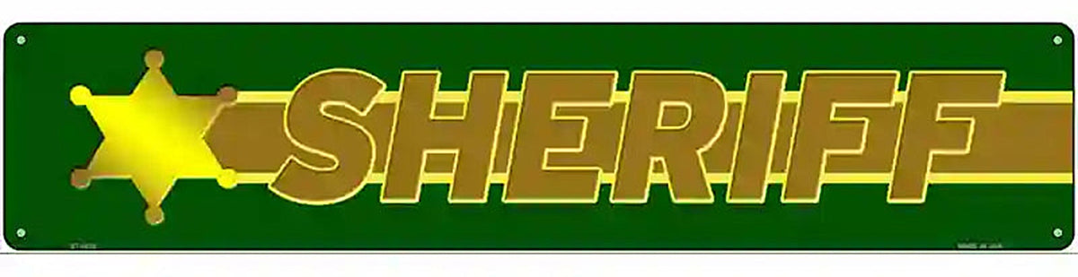 Sheriff Thin Brown Line Novelty Metal Street Sign