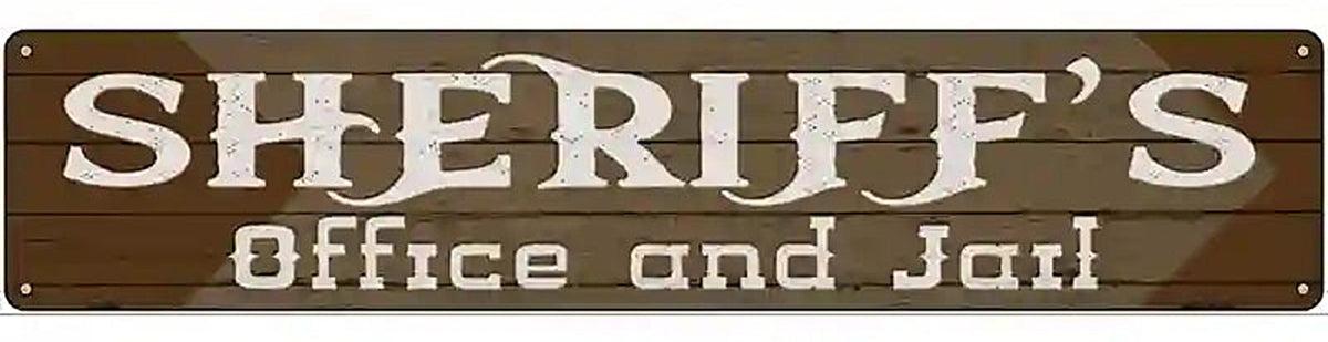 Sheriffs Office and Jail Brown Novelty Metal Street Sign