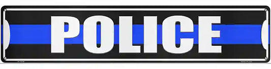 Police Blue Line Novelty Metal Street Sign