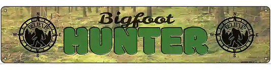 Bigfoot Hunter Novelty Metal Street Sign