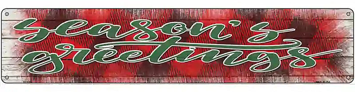 Seasons Greetings Red Novelty Metal Street Sign