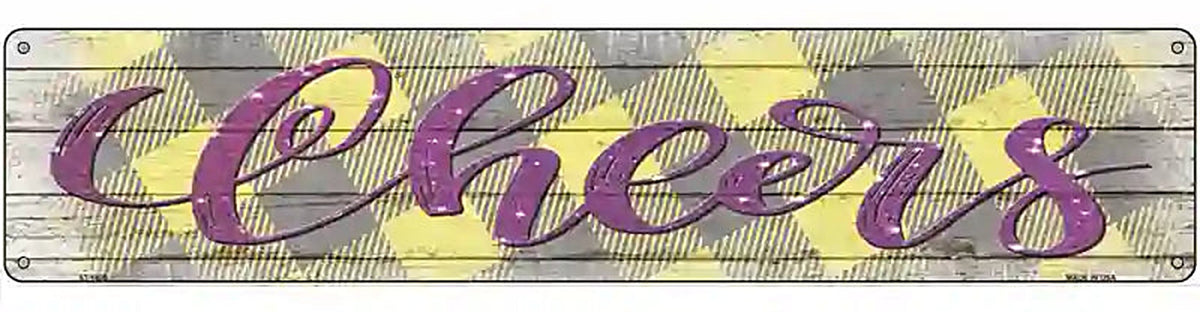 Cheers Yellow Novelty Metal Street Sign