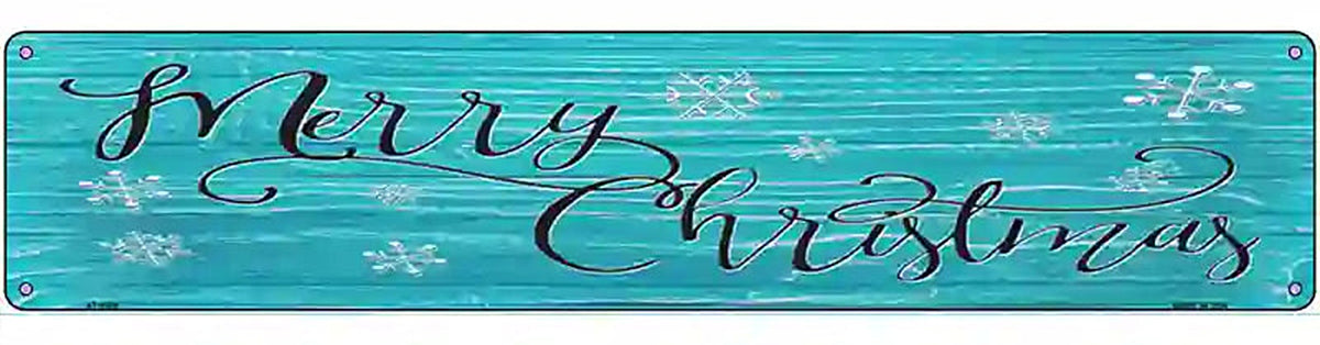 Merry Christmas Blue Novelty Metal Street Sign