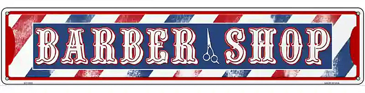 Barber Shop Horizontal Novelty Metal Street Sign
