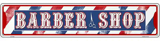Barber Shop Horizontal Novelty Metal Street Sign