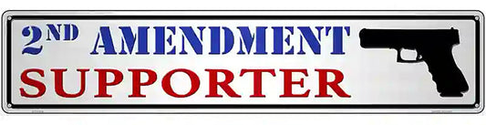 2nd Amendment Supporter Pistol Novelty Metal Street Sign