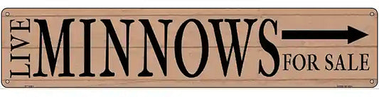 Live Minnows For Sale Right Novelty Metal Street Sign