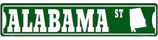 Alabama St Silhouette Novelty Metal Street Sign
