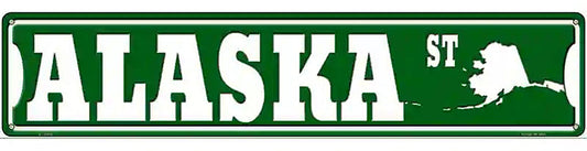 Alaska St Silhouette Novelty Metal Street Sign