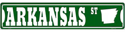 Arkansas St Silhouette Novelty Metal Street Sign