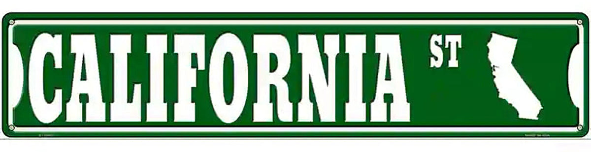 California St Silhouette Novelty Metal Street Sign