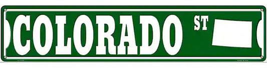 Colorado St Silhouette Novelty Metal Street Sign