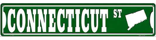 Connecticut St Silhouette Novelty Metal Street Sign