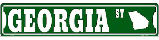 Georgia St Silhouette Novelty Metal Street Sign
