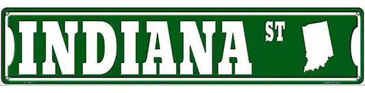 Indiana St Silhouette Novelty Metal Street Sign