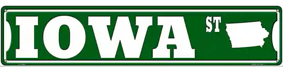 Iowa St Silhouette Novelty Metal Street Sign