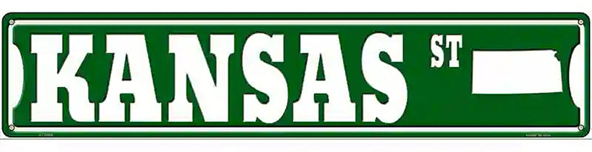 Kansas St Silhouette Novelty Metal Street Sign