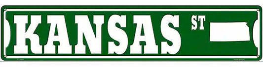 Kansas St Silhouette Novelty Metal Street Sign