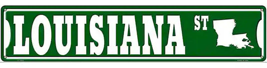 Louisiana St Silhouette Novelty Metal Street Sign