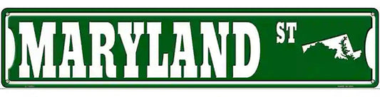 Maryland St Silhouette Novelty Metal Street Sign