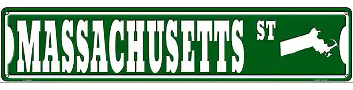 Massachusetts St Silhouette Novelty Metal Street Sign