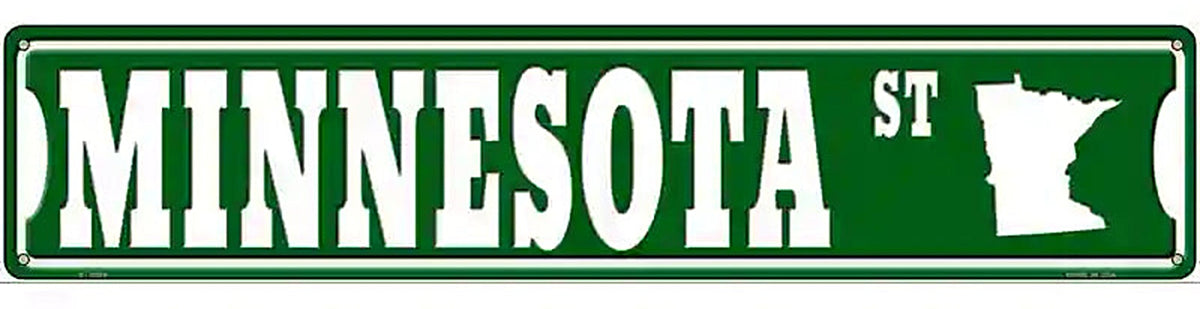 Minnesota St Silhouette Novelty Metal Street Sign