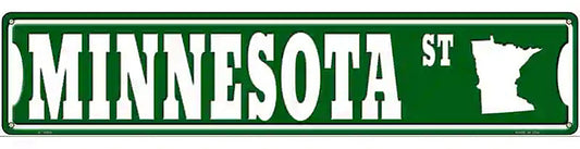 Minnesota St Silhouette Novelty Metal Street Sign