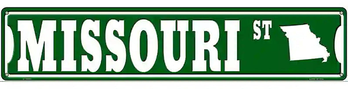 Missouri St Silhouette Novelty Metal Street Sign