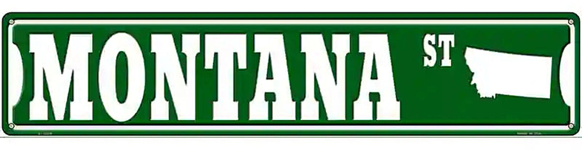 Montana St Silhouette Novelty Metal Street Sign