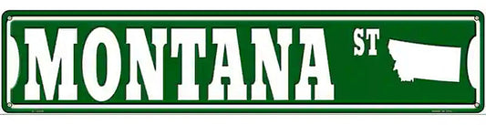 Montana St Silhouette Novelty Metal Street Sign