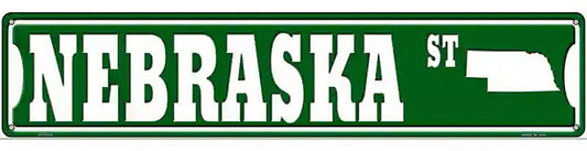 Nebraska St Silhouette Novelty Metal Street Sign