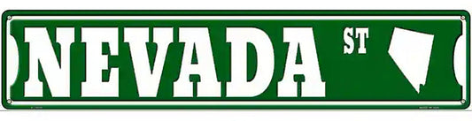 Nevada St Silhouette Novelty Metal Street Sign