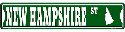 New Hampshire St Silhouette Novelty Metal Street Sign