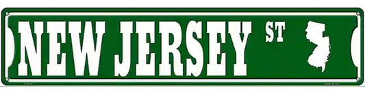New Jersey St Silhouette Novelty Metal Street Sign