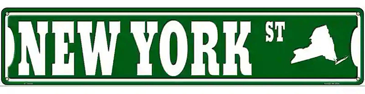 New York St Silhouette Novelty Metal Street Sign