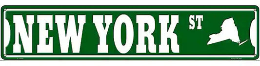 New York St Silhouette Novelty Metal Street Sign