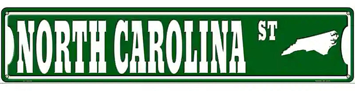 North Carolina St Silhouette Novelty Metal Street Sign