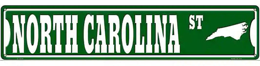 North Carolina St Silhouette Novelty Metal Street Sign
