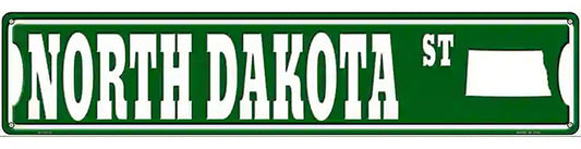 North Dakota St Silhouette Novelty Metal Street Sign