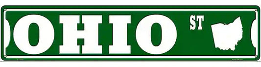 Ohio St Silhouette Novelty Metal Street Sign