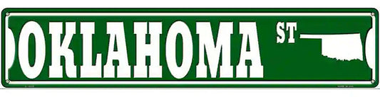 Oklahoma St Silhouette Novelty Metal Street Sign