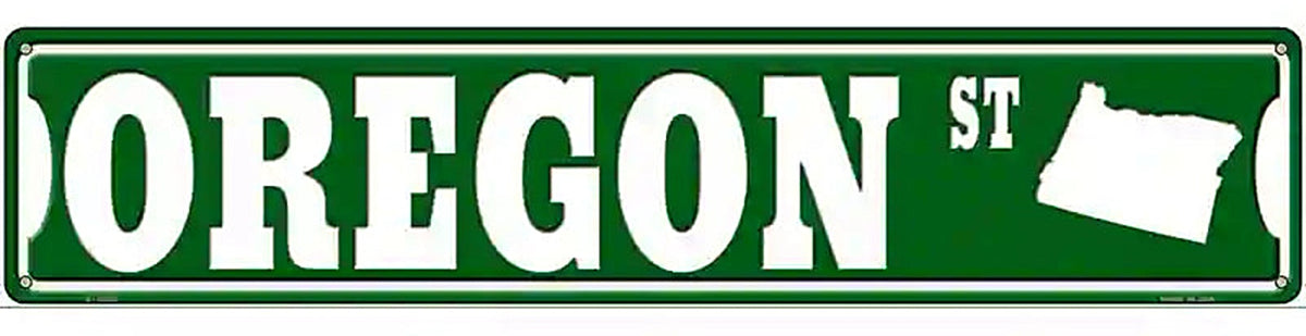 Oregon St Silhouette Novelty Metal Street Sign