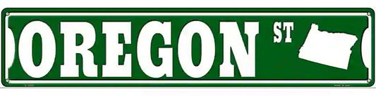Oregon St Silhouette Novelty Metal Street Sign