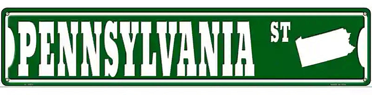 Pennsylvania St Silhouette Novelty Metal Street Sign