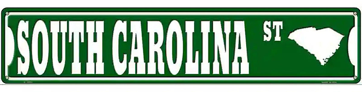 South Carolina St Silhouette Novelty Metal Street Sign