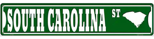 South Carolina St Silhouette Novelty Metal Street Sign