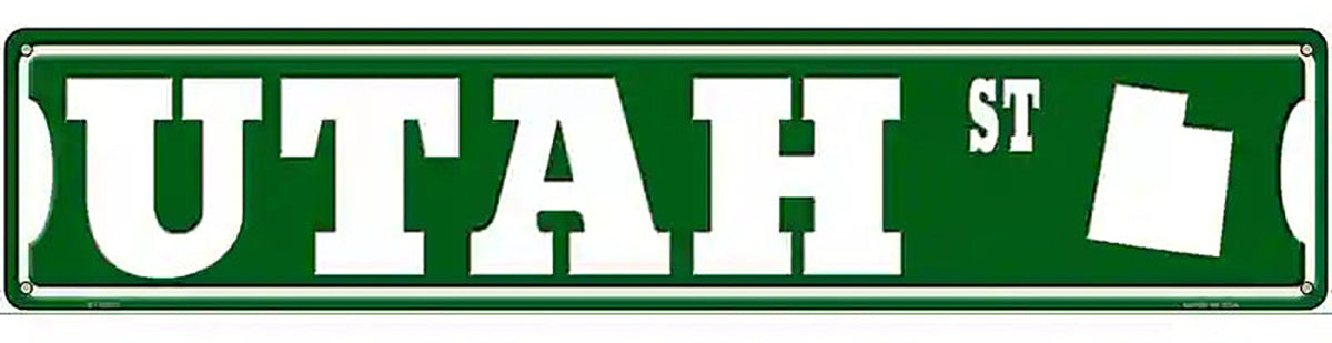 Utah St Silhouette Novelty Metal Street Sign
