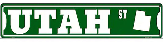 Utah St Silhouette Novelty Metal Street Sign
