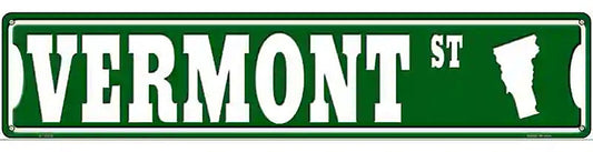 Vermont St Silhouette Novelty Metal Street Sign