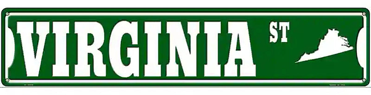 Virginia St Silhouette Novelty Metal Street Sign
